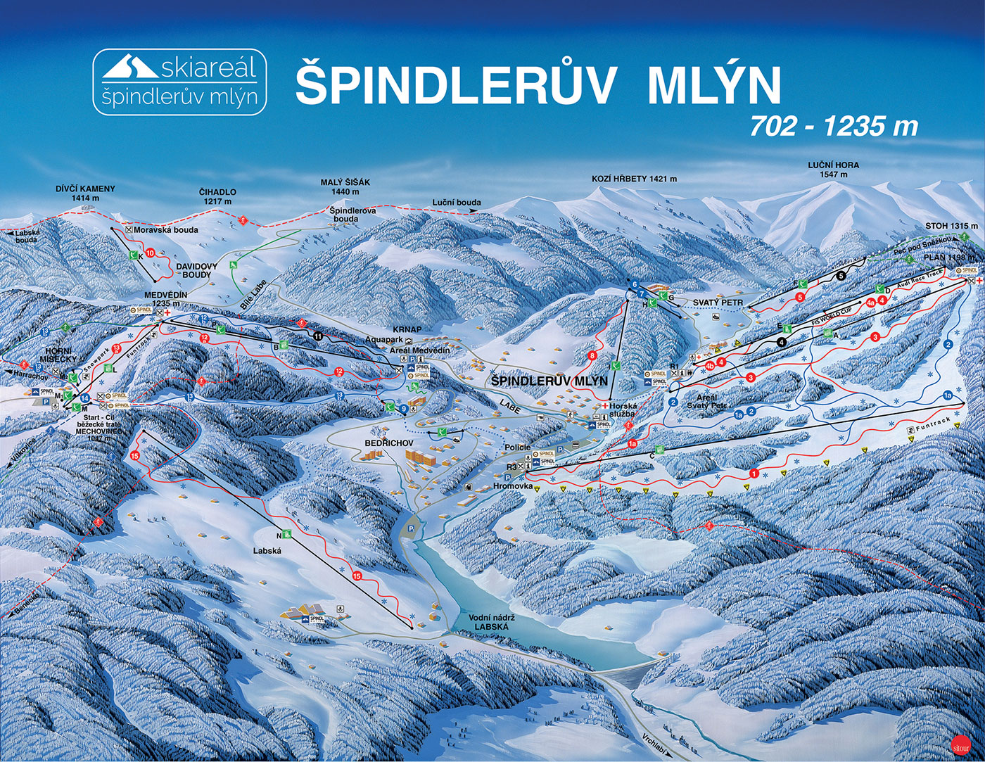 Mapa Skiareál Špindlerův Mlýn